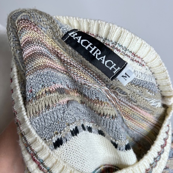 Vintage Coogi Style Grandpa Crew Neck Knit Sweater M - Picture 3 of 4